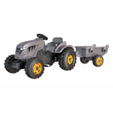 Smoby más fuerte tractor de pedal xxl con trailer gris