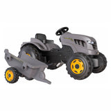 Smoby más fuerte tractor de pedal xxl con trailer gris