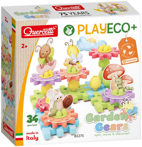 Quercetti playeco+ bloementuin tandwielen.