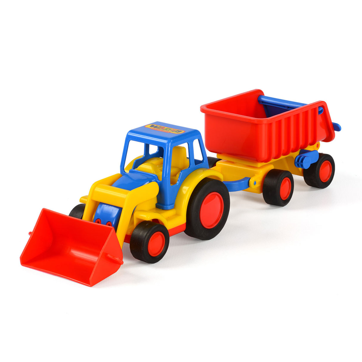 Cavallino Toys Cavallino Basics Tractor con pala e rimorchio