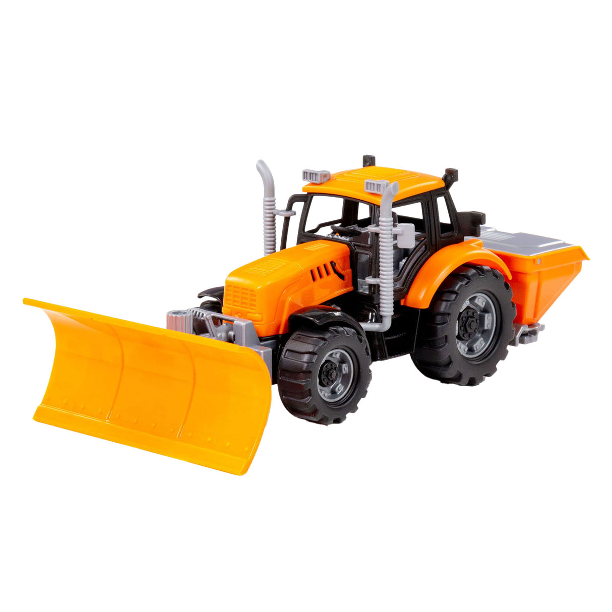 Cavallino toys cavallino tractor met sneeuw ploeg geel, schaal 1:32