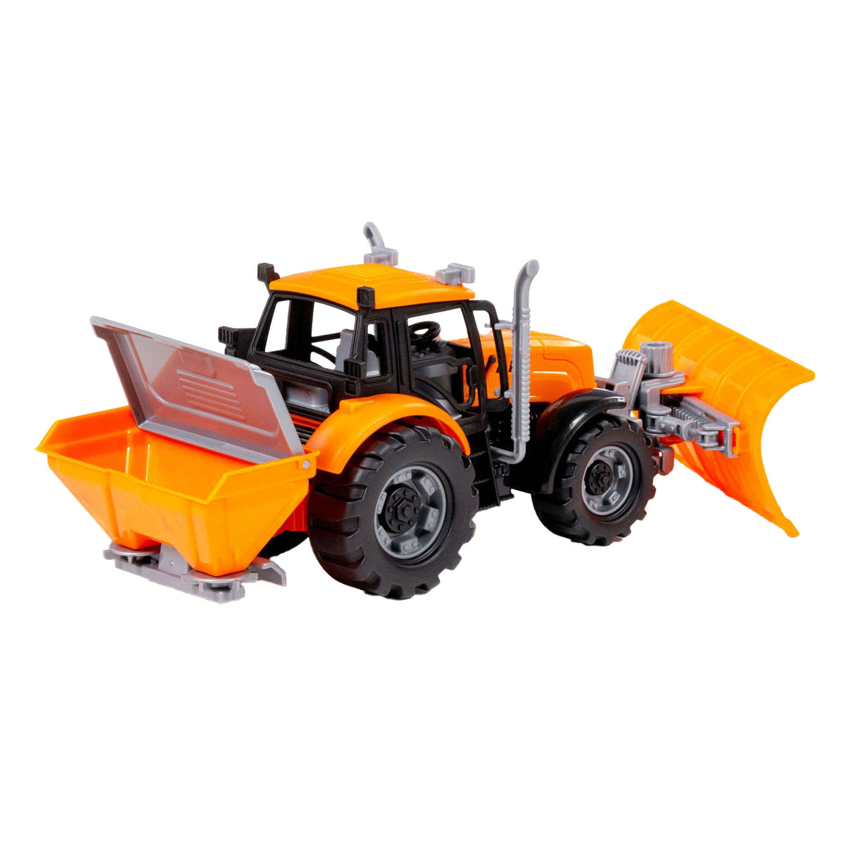 Cavallino toys cavallino tractor met sneeuw ploeg geel, schaal 1:32