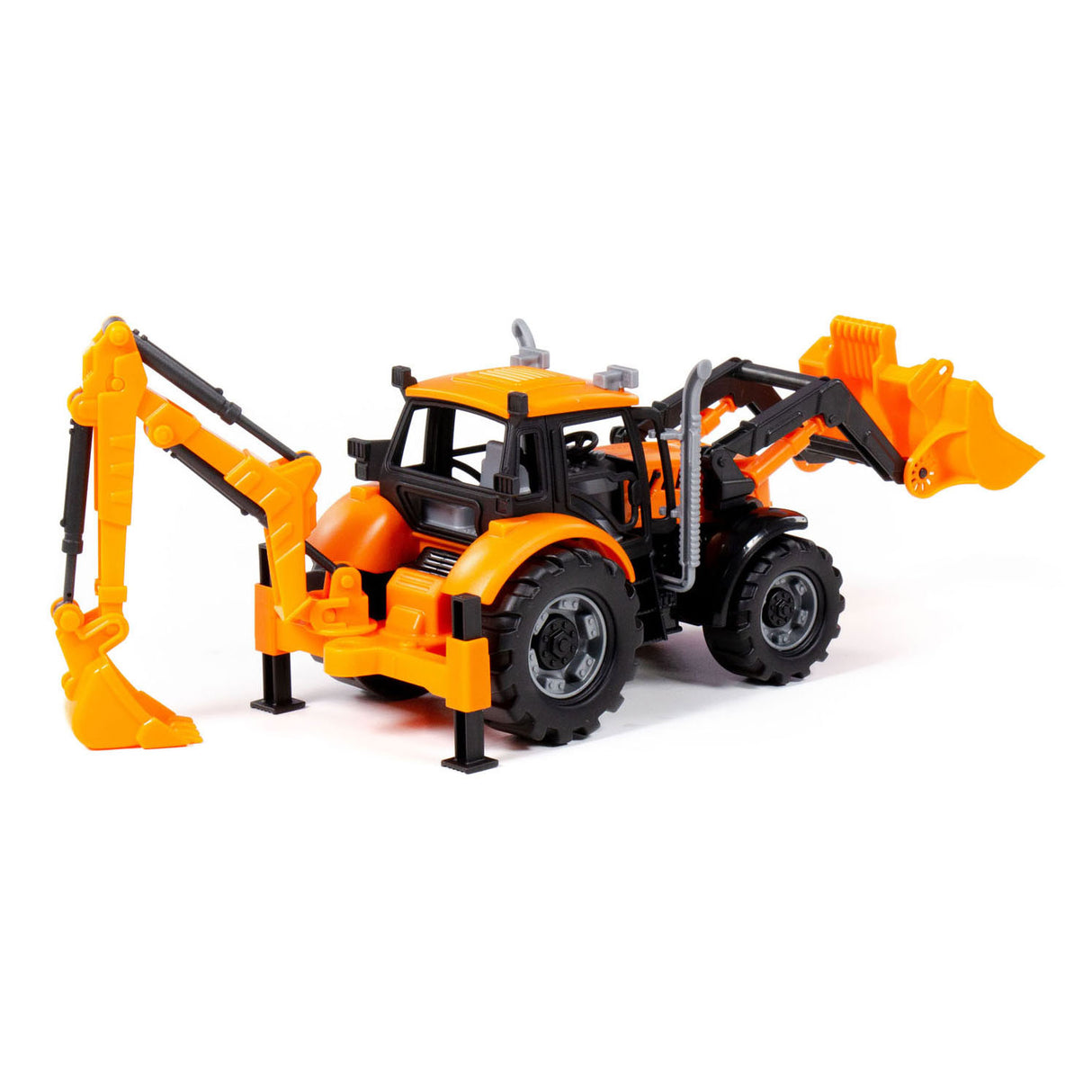 Cavallino Toys Cavallino -traktor med lader og gravemaskin gul, skala 1:32