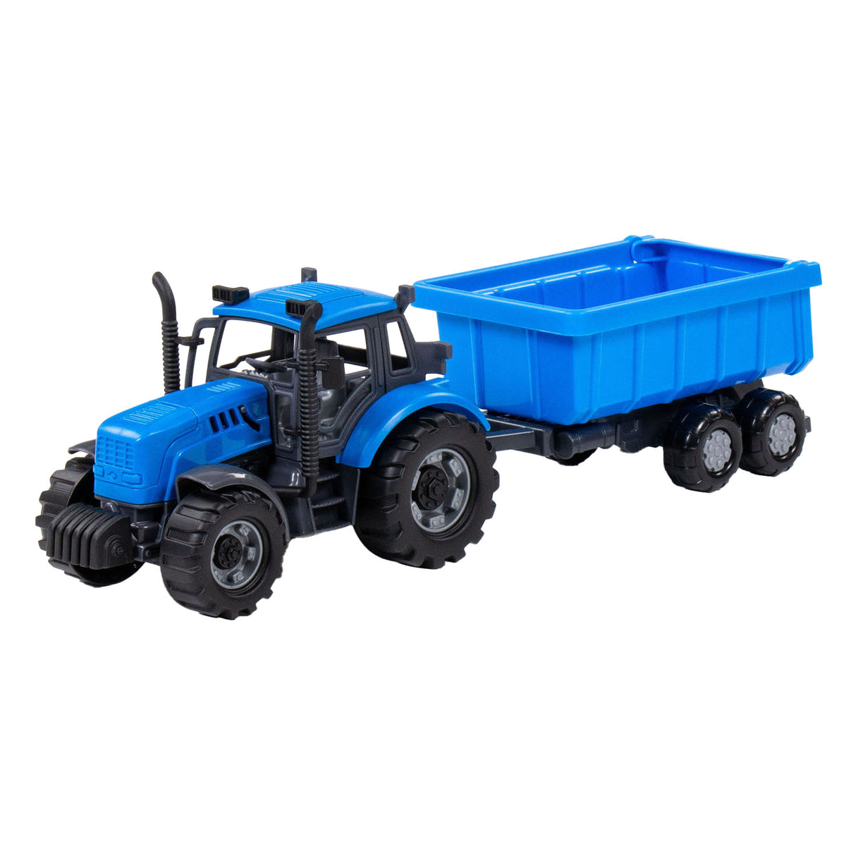 Cavallino Toys Cavallino Tractor med Tipping Truck Trailer Blue, skala 1:32