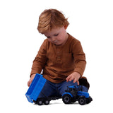 Cavallino Toys Cavallino Tractor med Tipping Truck Trailer Blue, skala 1:32