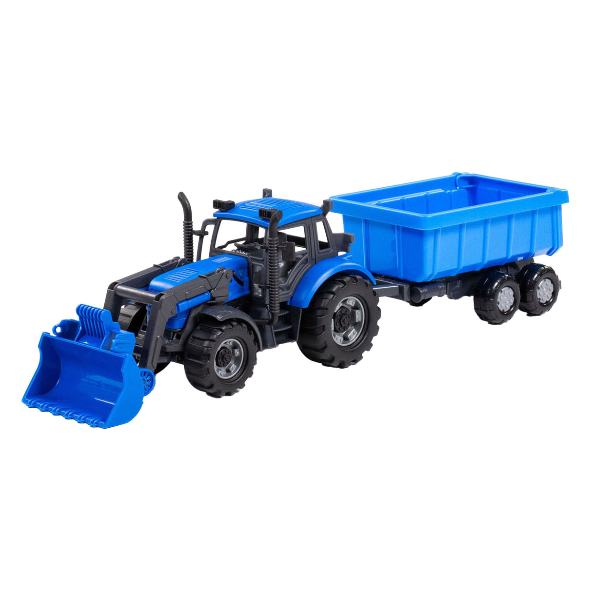 Cavallino Toys Cavallino Traktor mit Ladegerät und Versorgungskippenblau, Skala 1:32