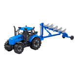 Cavallino toys cavallino tractor met ploeg blauw, schaal 1:32