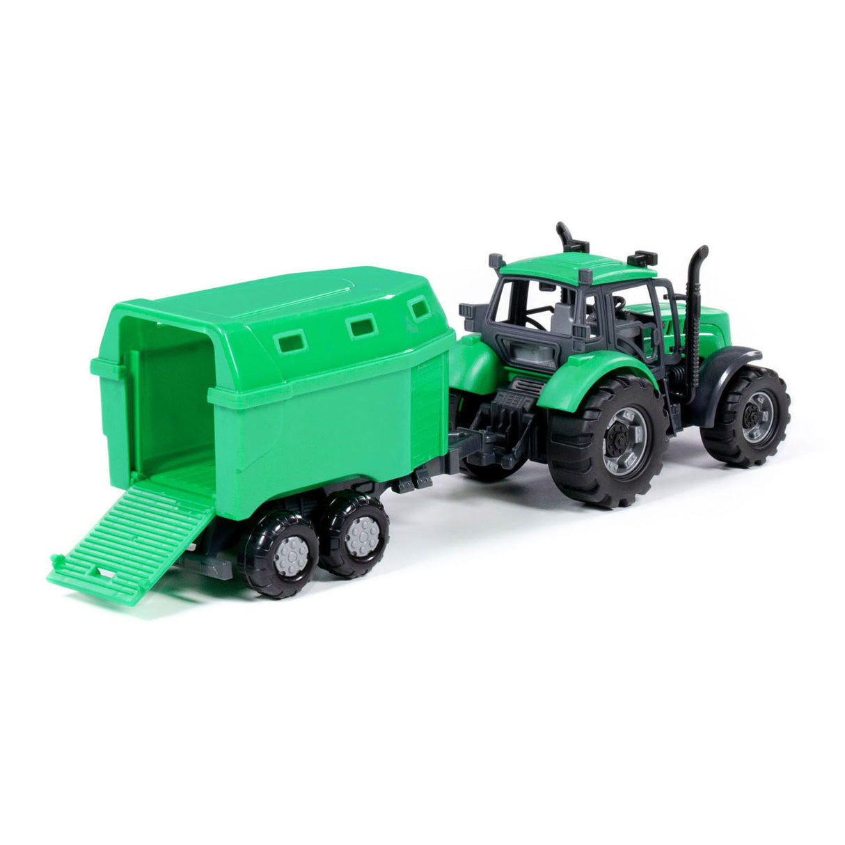 Cavallino Toys Cavallino traktor med hestetrailer grøn, skala 1:32