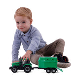 Cavallino Toys Tractor Cavallino con remolque de caballo verde, Escala 1:32