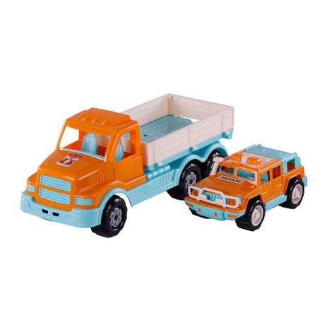 Cavallino Toys Cavallino XL Torpedo Truck mit Überlebens Jeep Oranje, 44,5 cm