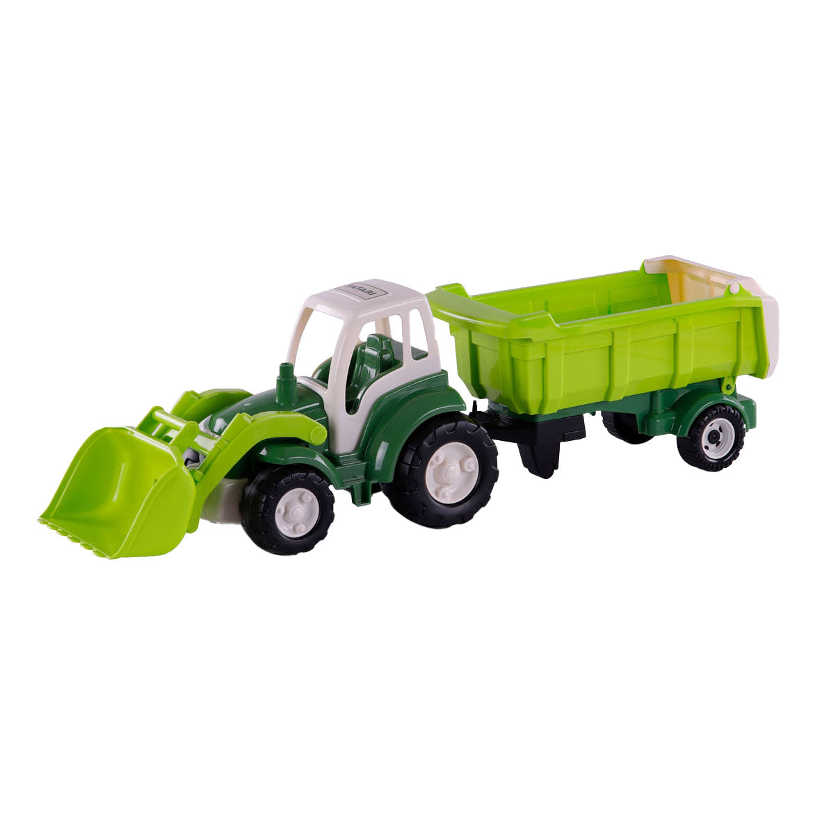 Hračky Cavallino Cavallino XL Tractor Green s přívěsem naklonění, 86,5 cm