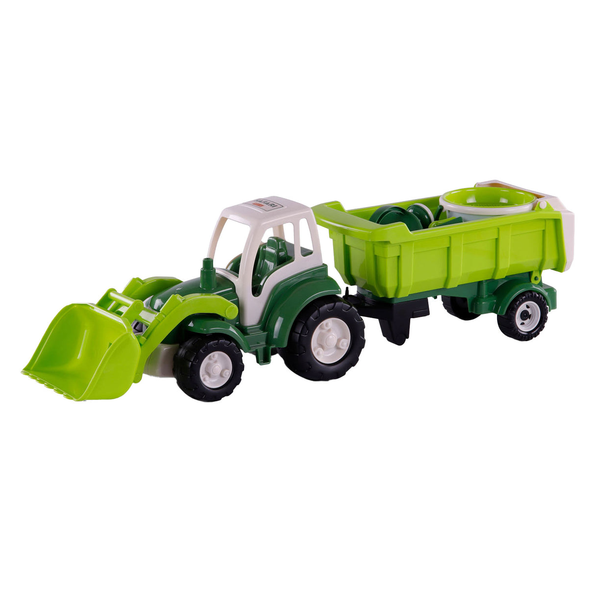 Cavallino Toys Cavallino XL Traktorgrün mit Kippanhänger und Eimer -Set, 9dlg.