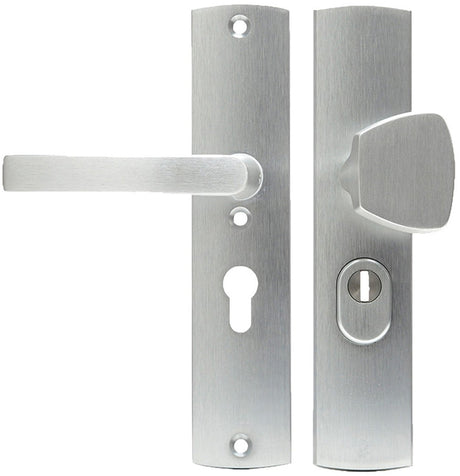 Axa veiligheidsbeslag (curve plus) aluminium geslepen: knop-kruk (model s blok) pc55 met kerntrekbeveiliging skg***