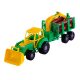 Cavallino Toys Cavallino Junior Tractor con remolque de grifo y madera, 46 cm