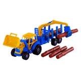 Cavallino Toys Cavallino Junior Tractor med kranvagn och trä, 46 cm