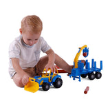 Cavallino Toys Cavallino Junior Tractor med kranvagn och trä, 46 cm