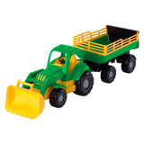 Cavallino toys cavallino klassieke tractor met kiep aanhangwagen, 66cm