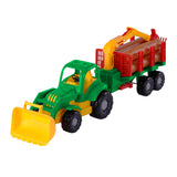 Cavallino Toys Cavallino Classic Tractor con remolque y madera, 61 cm