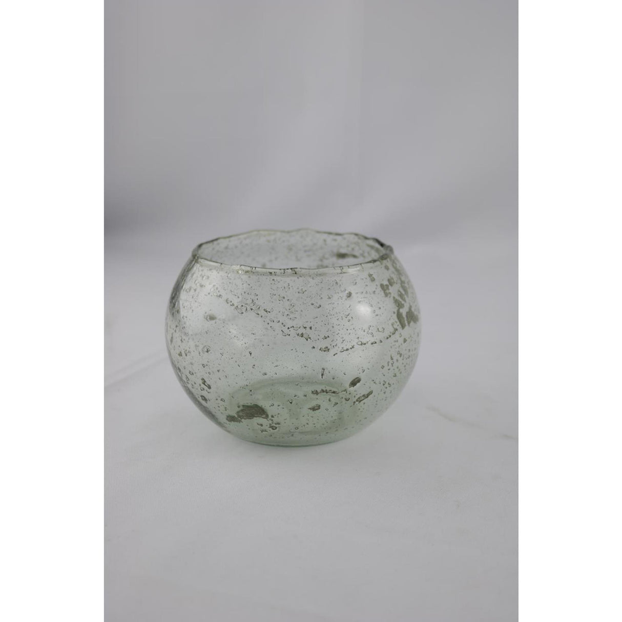 Mansion atmosphere vaas bol bubbel glas 14x14x10cm