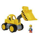 Big power worker midi wiellader shovel met figuur