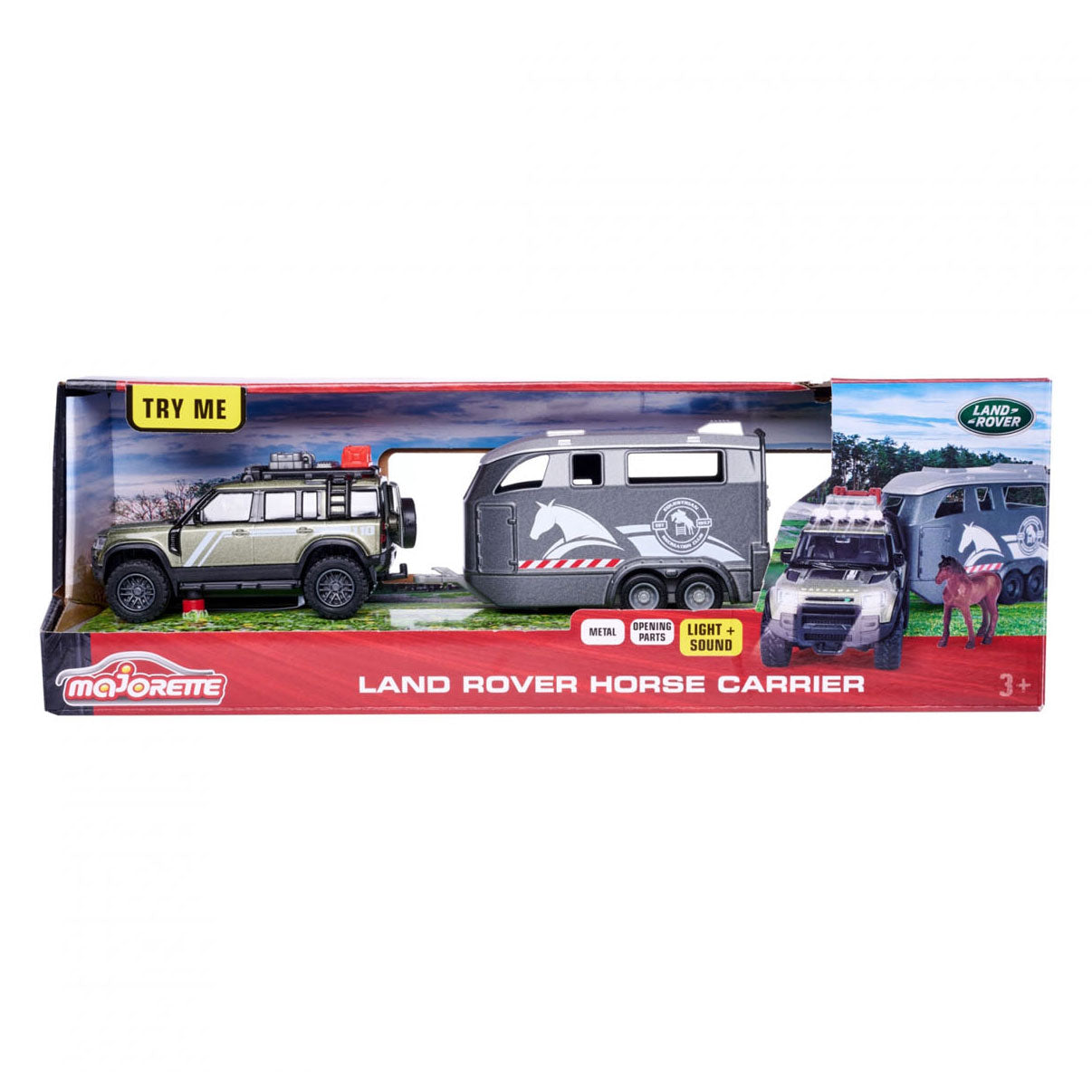 Majorette Land Rover z przyczepą koni