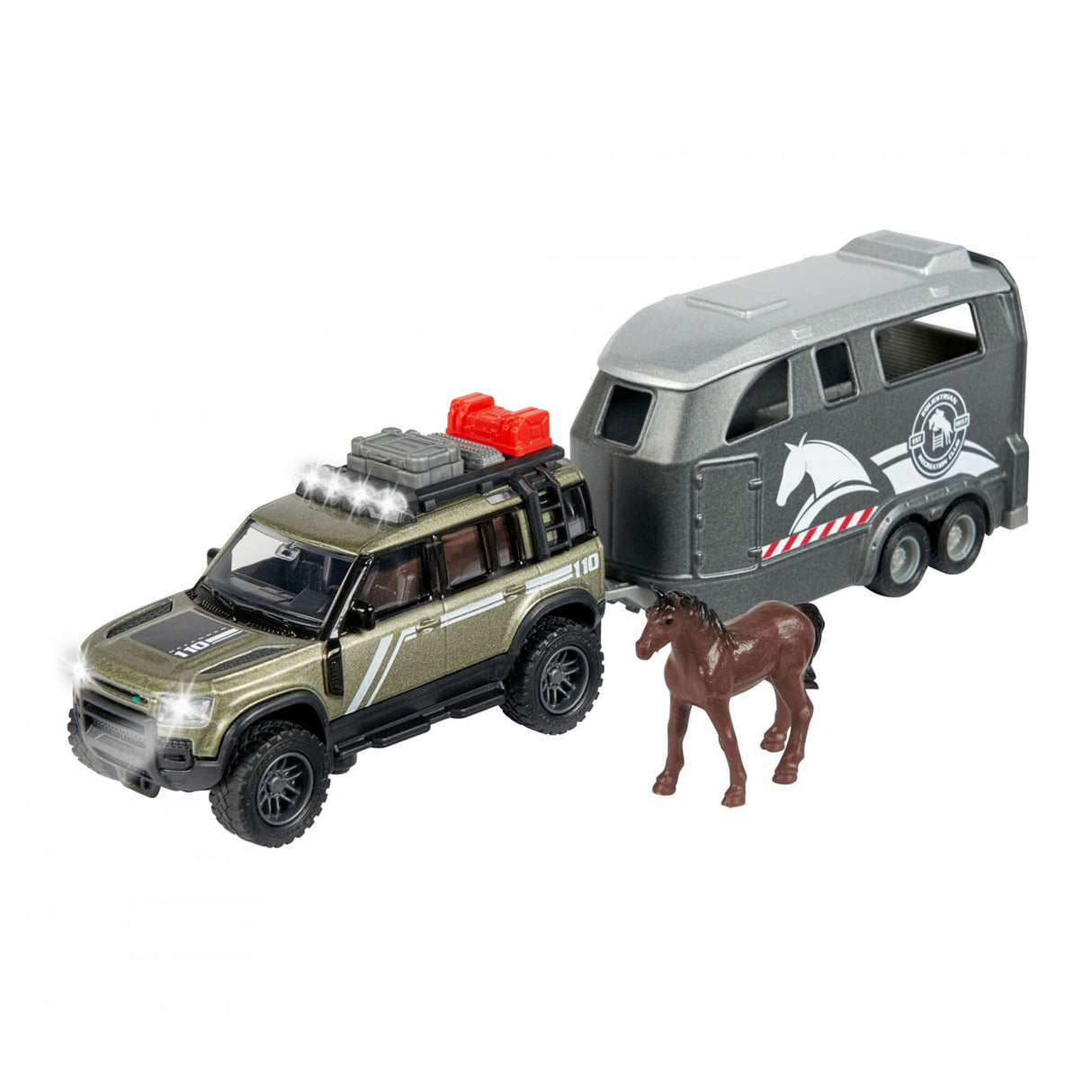 Majorette Land Rover con remolque de caballos