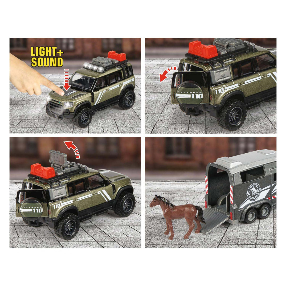 Majorette Land Rover mit Pferdeanhänger