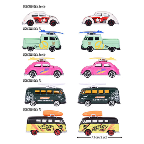 Majorette volkswagen the originals speelauto's, 5st.
