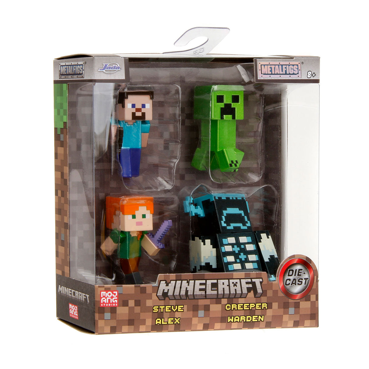 Jada Toys Jada Metalfigs Die-Cast Minecraft Figures val 9, 4st.