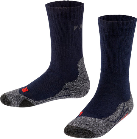Falke tk2 anti-blaar dik wol functioneel materiaal wandelsokken kinderen blauw - maat 35-38