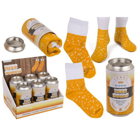 Ootb sokken bierdessin in bierblik 76% katoen, 21% polyamide, 3% elastan