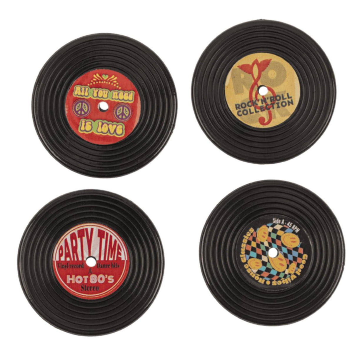 Ootb koelkastmagneten lp 4,2x4,2cm set van 4
