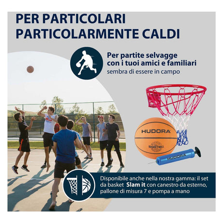 Hudora basketbalring metaal met netje