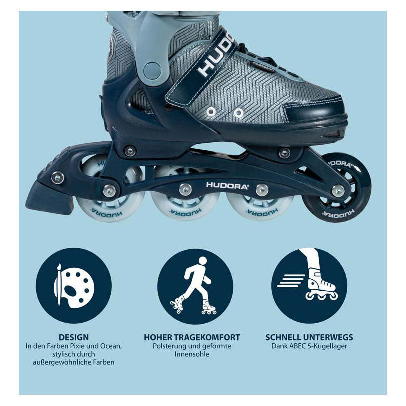 Hudora Skeelers Leon 2.0 Ocean Blue, størrelse 33-36