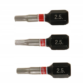 Milwaukee impact bit set hex 2.5mm x 25mm - 3 stuks
