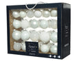 Decoris kerstballenset van glas winter wit box a 42 stuks