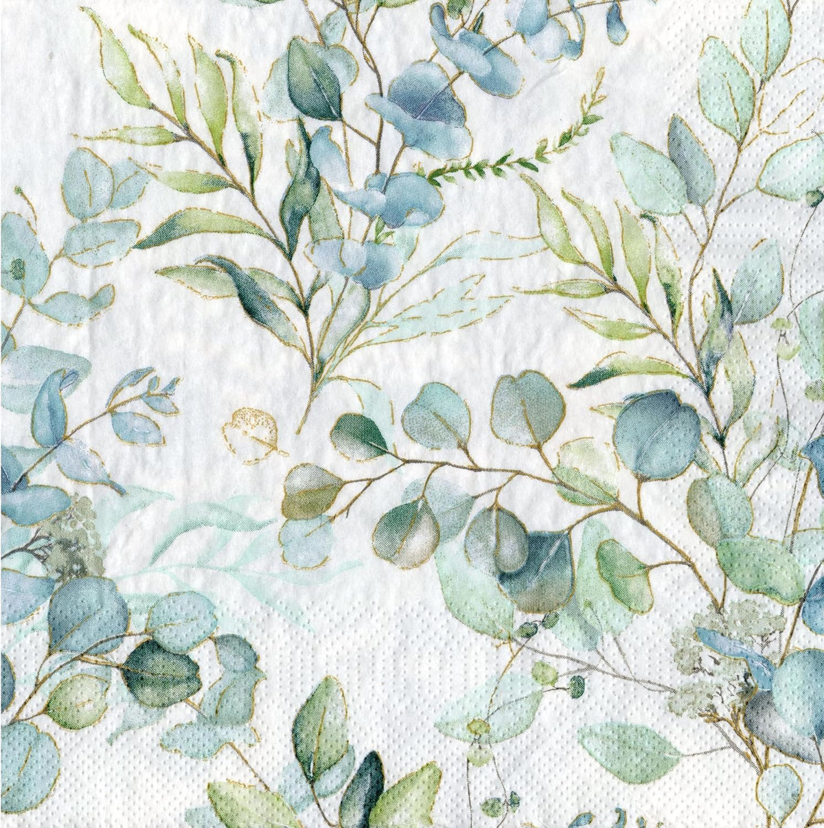 Merkloos sans marque 20 servetten eucalyptus, 33x33 cm, 3-laags, feestdecoratie