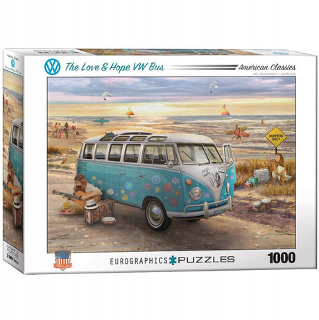 Eurographics volkswagen - the love hope vw bus - greg giordano - 1000 stukjes 68×48cm (b×h) - legpuzzel