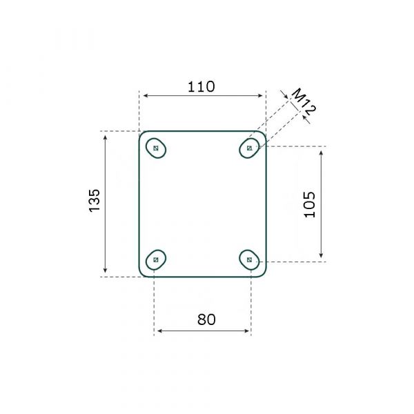 Tarsus Bokwiel 150 mm. Tpe extra ruhig