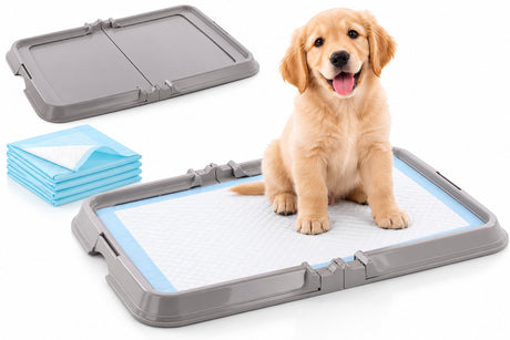 Flamingo trainingsmat houder puppy – antislip houder voor puppy training pads pady – trainingsmat houder voor puppy trainer – inclusief 5 matten – 90x60 cm