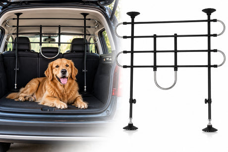Flamingo autoveiligheidsrek eduard – verstelbaar 90-140 cm breed x 65-110 cm hoog – zwart – veilig reizen met honden