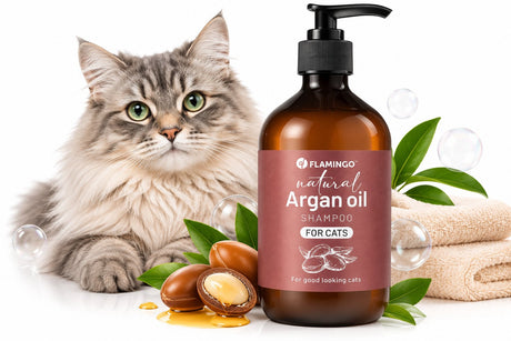 Flamingo kattenshampoo – natuurlijke shampoo met arganolie – 500ml – voor alle vachtsoorten