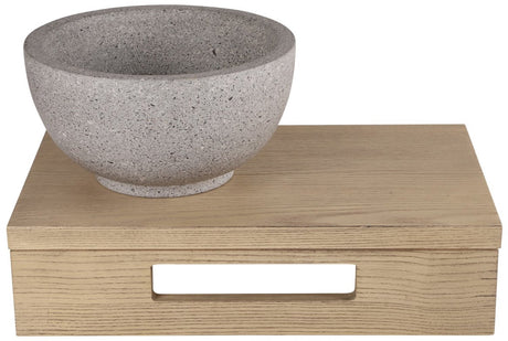 Differnz river waskom - terrazzo - rond - grijs fijn - ø 23 cm - hoogte 12 cm - mediterrane uitstraling - composiet van marmer- en granietkorrels - modern - 2 jaar garantie