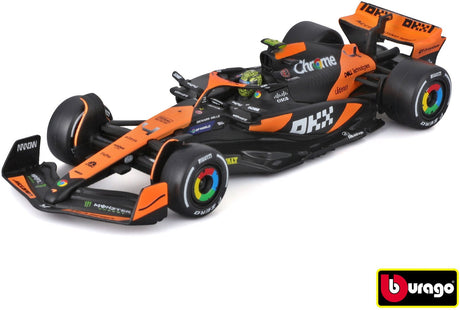 Bburago 1:43 race formula f1 - mclaren f1 team mcl38 (2024) #4 senna-editie met coureur en decor - uni