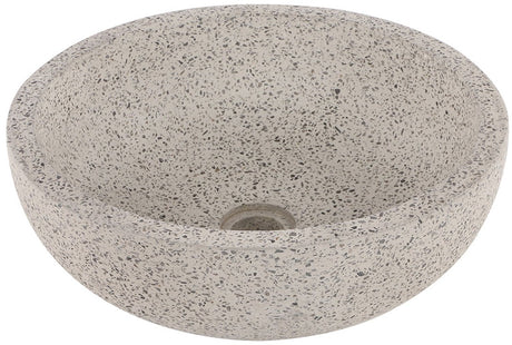 Differnz terrazzo waskom - 40x40x15cm - rond - terrazzo - mat wit zwart