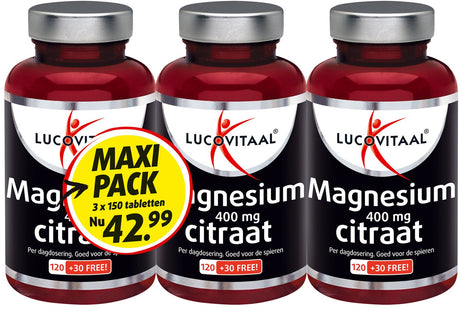 Lucovitaal magnesium citraat 400 mg 3-pack