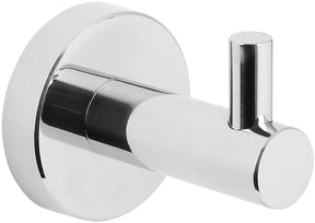 Differnz wandhaak chroom - handdoekhouder voor badkamer of toilet - geschikt voor badhanddoeken, badjassen en washandjes - materiaal aluminium - afmetingen 6,8 x 5 cm - kleur chroom