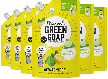 Marcel's green soap afwasmiddel navulling - citroen bergamot - 6 x 500ml