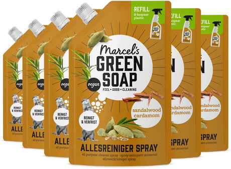 Marcel's green soap allesreiniger spray navulling - sandelhout kardemom - 6 x 500 ml
