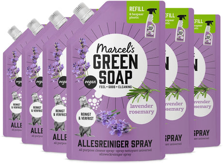 Marcel's green soap allesreiniger spray navulling - lavendel rozemarijn - 6 x 500 ml